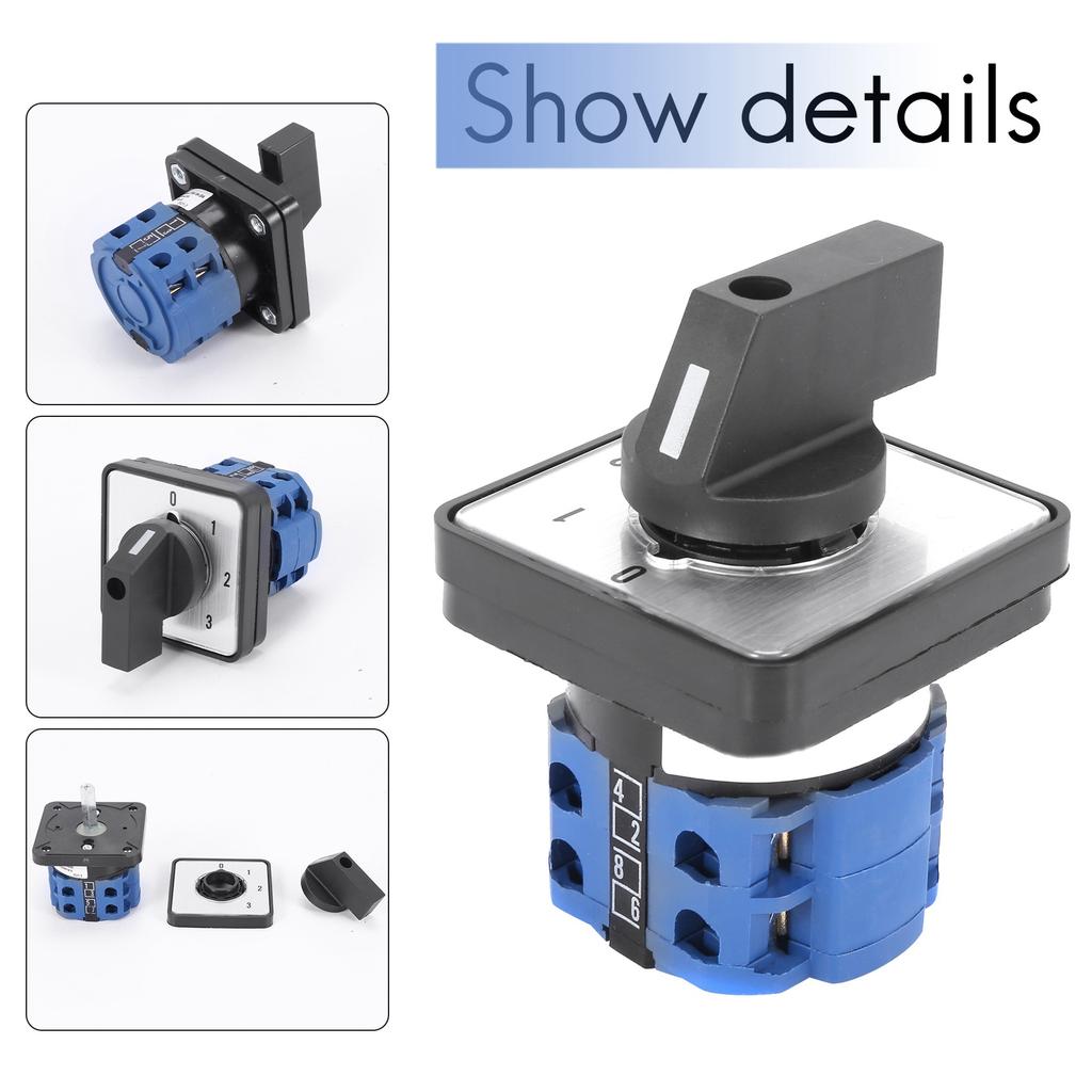 A60Z660V 20A Switch 4-Position 2 Pole Rotary Selector Universal Rotary Cam Changeover Switch Electric Motor Reversing Switchmay