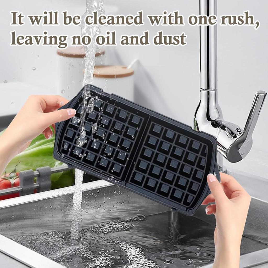 Non-Stick Plates, Compact Mini Waffle Iron for Quick Homemade Waffles — Easy-Clean Small Kitchen