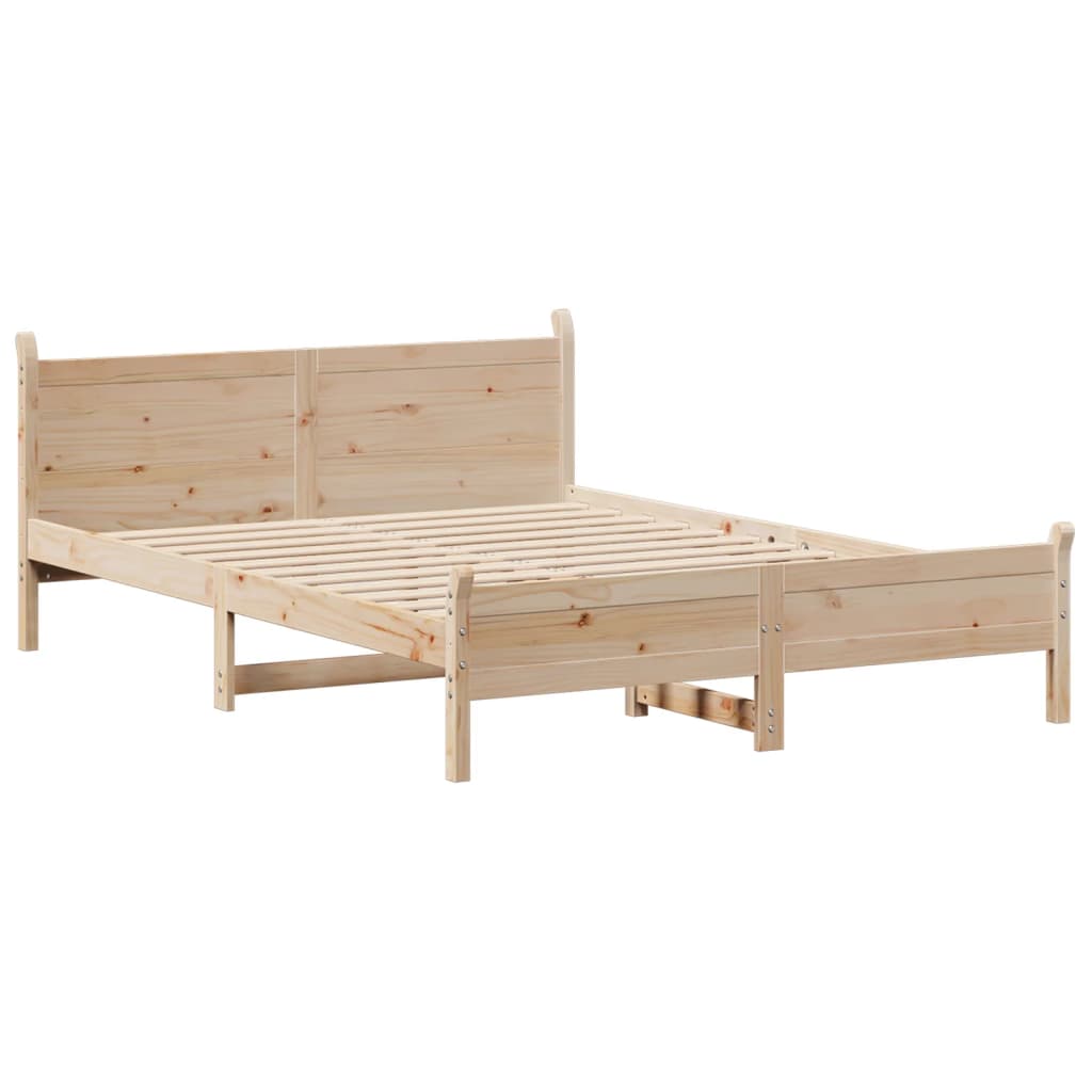 Solid Wood Bed without Mattress 135 x 190 cm Pine Wood