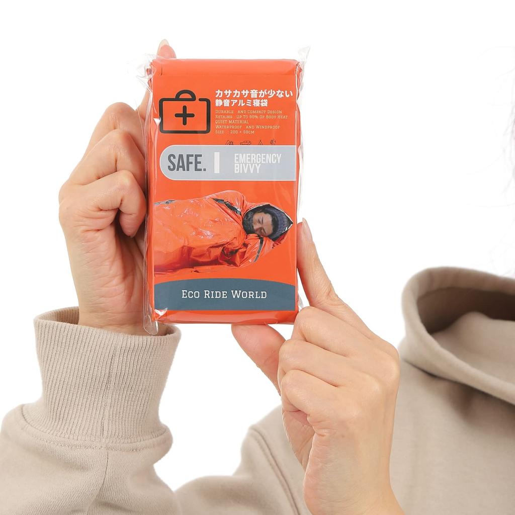 Аварийный спальный мешок Eco Ride World, алюминиевый спальный мешок, алюминиевая простыня, низкий шуршащий звук, тихий, запас аварийной простыни, спальный мешок (4)