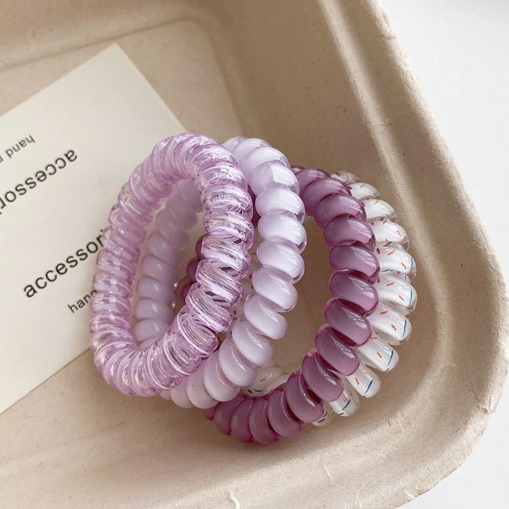 Hair Tie Stretch Sweet Elastic Hair Tie Hair Rope Multicolor Telephone Wire  Hair Accessories