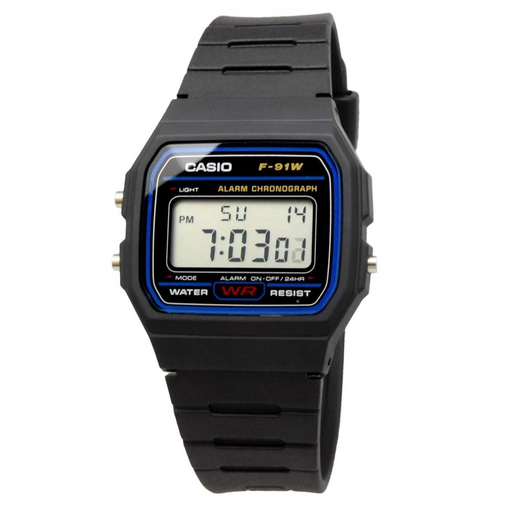 Casio Часы CASIO кварцевые F-91W-1 унисекс дешевые Casio черные зарубежные модели
