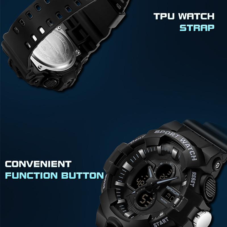 Новые мужские молодежные студенческие часы SANDA, модные трендовые светящиеся персонализированные электронные часы для занятий спортом на открытом воздухе