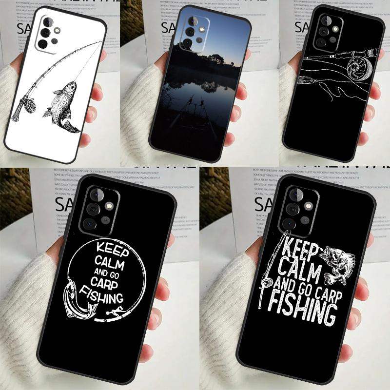 Carp Fish Fishing Rod Case For Samsung Galaxy A55 A35 A25 A15 A51 A71 A12 A32 A52 A13 A33 A53 A14 A34 A54 Coque