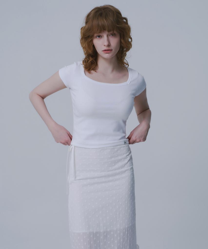 WAARFORWOMAN Wsk-06 Жаккардовая юбка миди_Белый