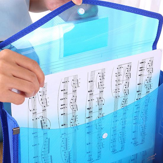 A4 Colorful File Folder with Label Pocket Horizontal Snap Button Portable Examination Paper Document File Organizer Bag School Supplies