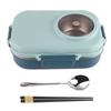 Thermal Lunch Box 1100ml Double Layer 3 Grid Design 304 Stainless Steel Bento Box with Chopsticks