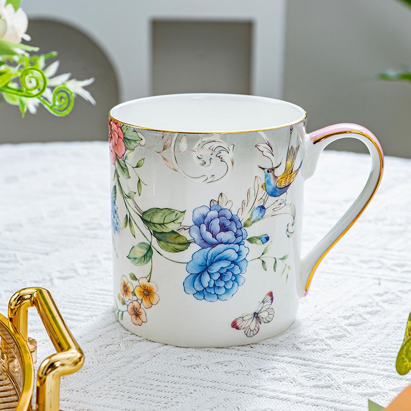Керамическая кружка с блюдцем BRPeony Flower Ретро Набор для послеобеденного чая Кофейная чашка с блюдцем Наборы Кружка для пары Домашняя креативная посуда для напитков Кружки Домашний подарокEY