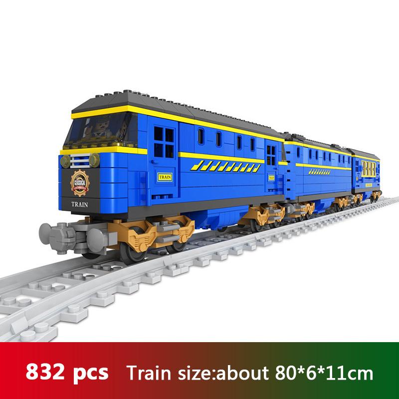Ausini City Train Model Building Blocks Wagon Cargo Carriage Passenger Train Station Rail Tracks Locomotive Construction Toys