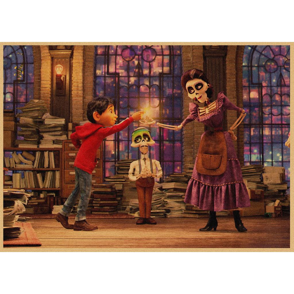 Ретро Аниме Постер из Крафт-бумаги Coco - Декоративное Настенное Искусство Фреска