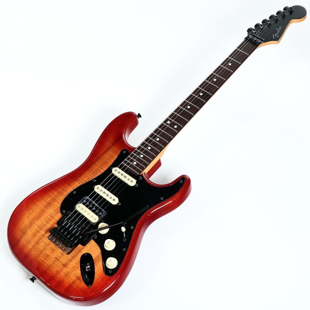 Fender /ISHIBASHI FSR MIJ Hybrid II Stratocaster HSS Koa Top Black Hardware