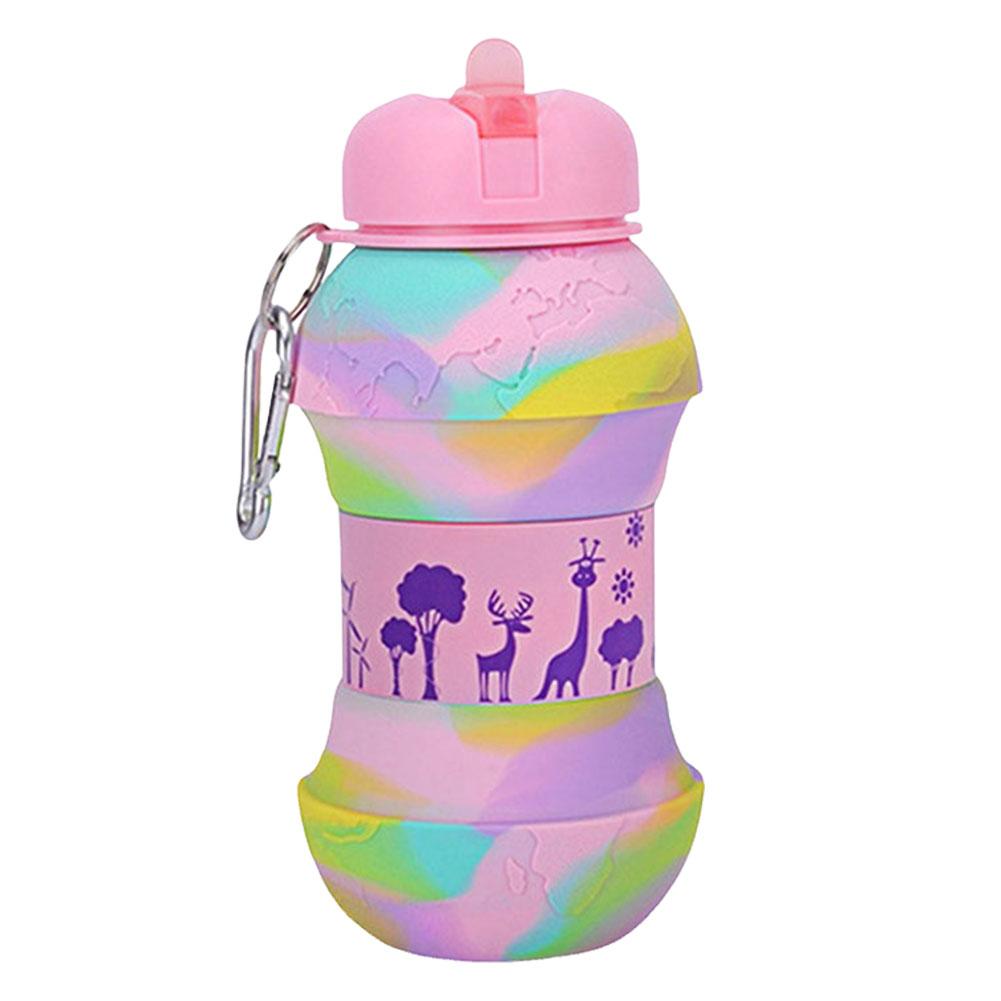 550 мл складная бутылка для воды портативная чашка для воды герметичная спортивная детская кувшин для воды с карабином для баскетбола тенниса