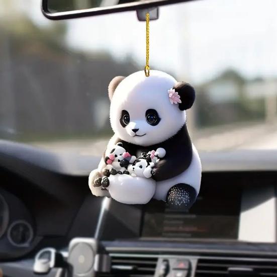 Bunny Christmas Ornaments Christmas Tree Ornaments Little Rabbit Pattern 2D Flat Acrylic Decorative Pendant Interior Rearview Mirror Hanging Ornament