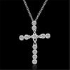 925 стерлингового серебра свадебные амулеты женские леди благородный кристалл ожерелье модные ювелирные изделия классический крест хороший подарок