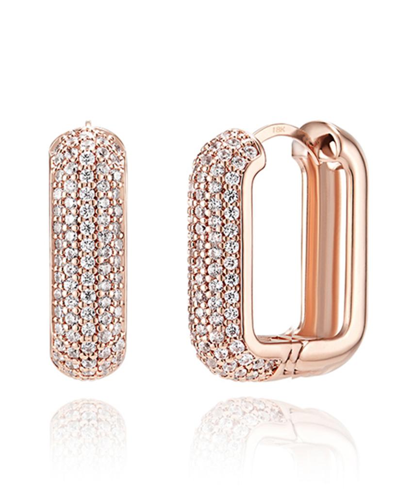 Geigerjewelry Серьги-гвоздики квадратные 18K Gold Filled Gi8Kpee049