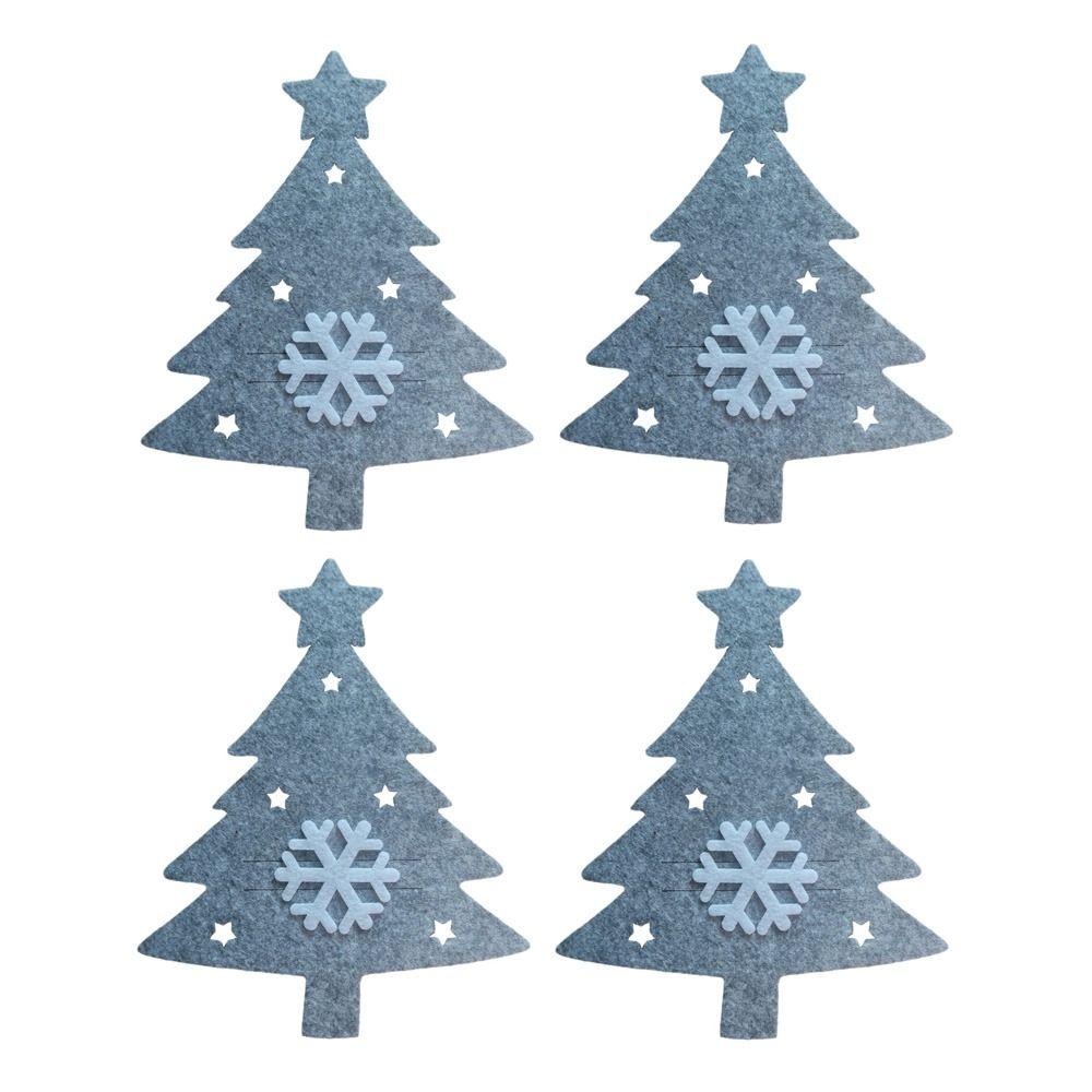 4 шт. Нетканый материал Рождественский держатель для столовых приборов Санта-Клаус Рождественская елка Карман для столовых приборов Сумка для столовых приборов Чехол для столовых приборов с лосем