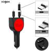Автомобильное зарядное устройство Vogek 3 в 1, станция быстрой зарядки мобильного телефона, двойной выдвижной USB-адаптер, автомобильное зарядное устройство QC3.0 для IOS Android