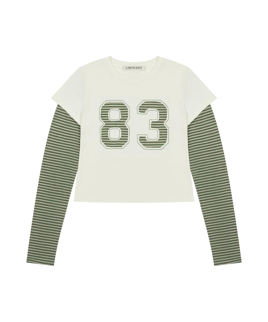 LARTIGENT L13 Stripe T-Shirt(Ivory)