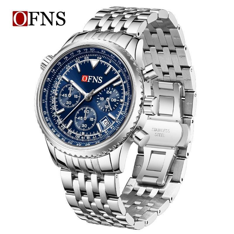 Men Watches Luxury Chronograph Date Waterproof Male Clock Steel Band Quartz Wristwatch