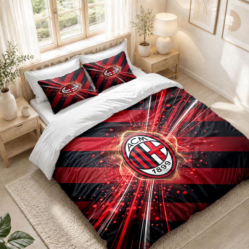 Комплект постельного белья 1 пододеяльник 2 наволочки Принт AC Milan Спальня Домашний декор