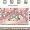 2D Elegant Blush Pink 80th Birthday Party Banner with Confetti