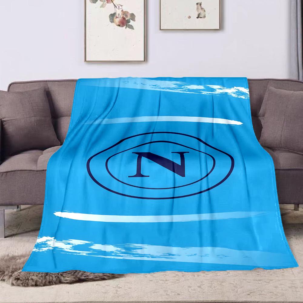 Blue Blanket with Letter "N" Design Patterned flannel blanket perfect for the bedroom living room, sofa, or a little nap