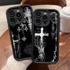 Готический Кибер-Сигил Крест Чехол для Телефона Для iPhone 17 16 15 14 13 12 11 Pro Max 16E Plus INS Мягкий Чехол