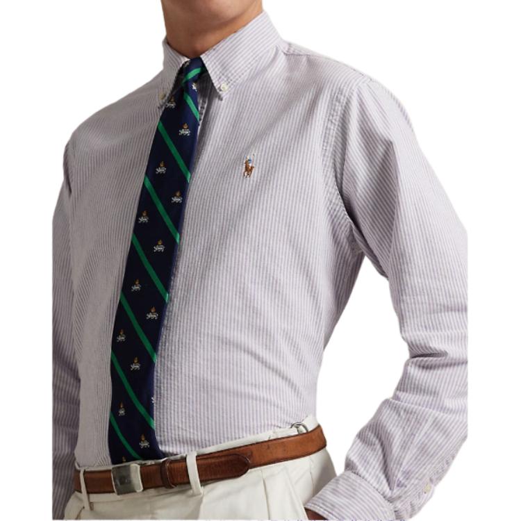 Рубашка с длинным рукавом на пуговицах с вышивкой логотипа Polo Ralph Lauren Мужские рубашки Белый 710942746-003