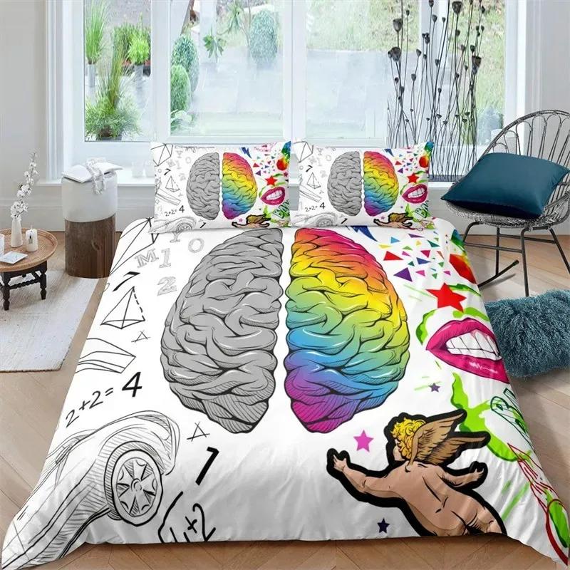 3D Angel Bedding Set Golden Luxury Bedclothes European Pattern Duvet Cover Retro Chain Comforter Cover 3 Piece For Girls Boys