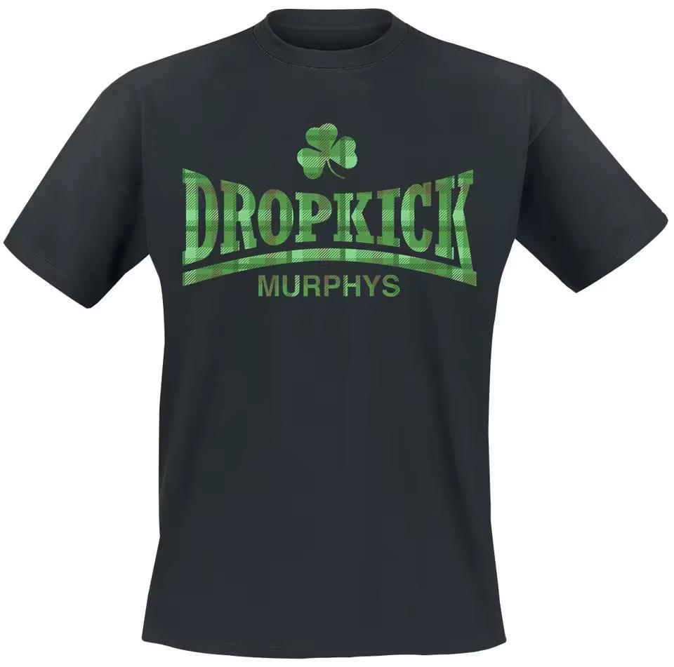 Dropkick Murphys Fighter Quote T-shirt Green Plaid Punk Print Casual Cotton Tee Unisex Streetwear Black Top