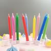 Colorful Jelly Color Long Pole, Bright Pole, Colorful Birthday Cake, Small Candle, Children's Macaron Party Milk Green