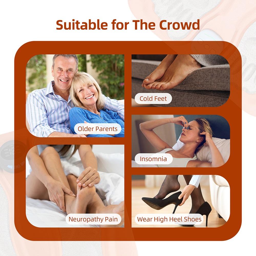 EMS Массажер для ног 6 режимов 15 уровней интенсивности Интеллектуальное определение акупунктурных точек Улучшает кровообращение Массажный коврик для акупунктурных точек стоп