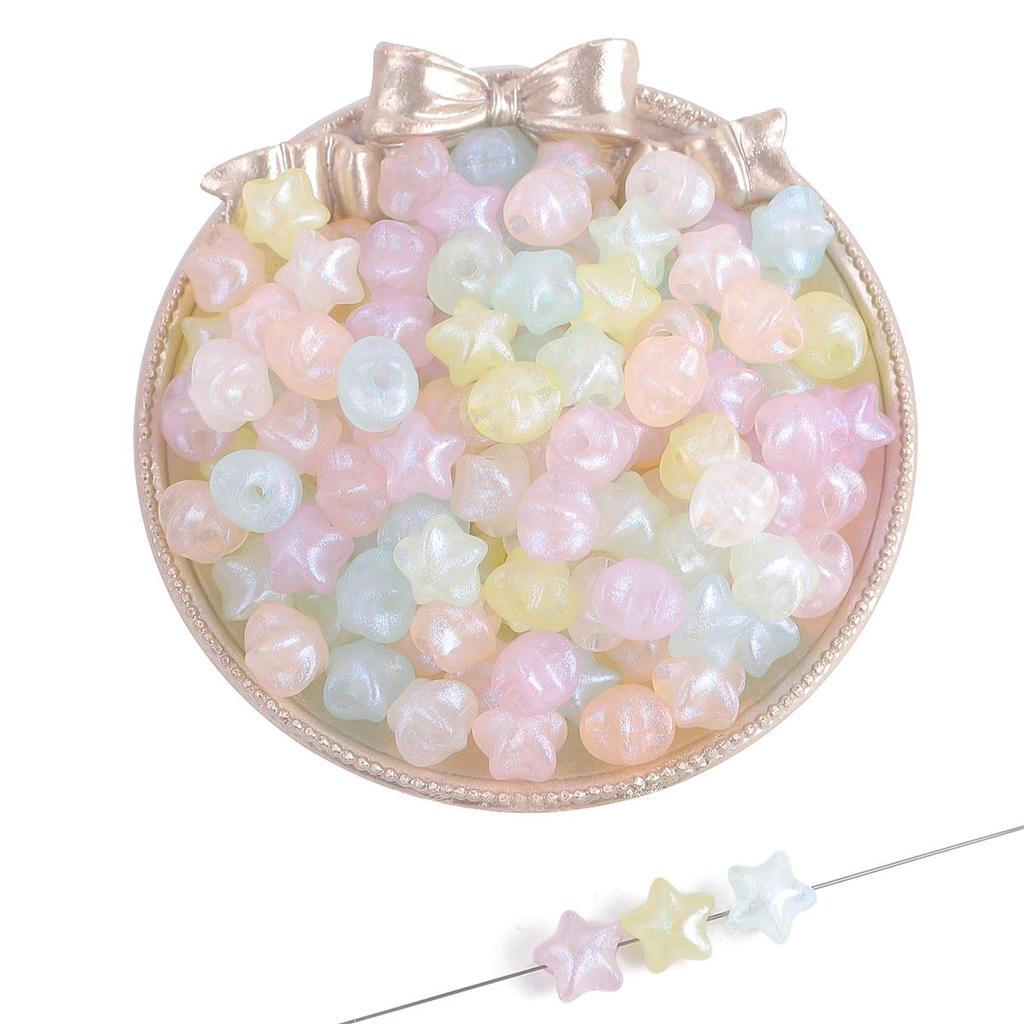 35-50 шт./пакет, 11 мм, пластиковые акриловые бусины в виде звезды и сердца для ожерелья, браслета, бусины для изготовления ювелирных изделий своими руками