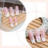 24 Pcs French Tip Press On Nails Medium Long Coffin False Nails 3D Bowknot Stick on Nails Manicures Supplies for Wome