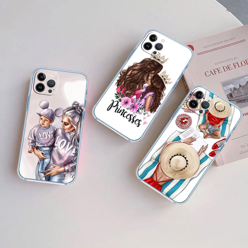 PP61 Supr Baby Мама Девочка Прозрачный Мягкий Чехол для Телефона для Samsung Galaxy A04 A04S A14 A23 A34 A54 M23 M33 M52 M53