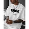 Мужская уличная футболка с графикой 'FUTURE'88' на спине - Обычная летняя футболка с коротким рукавом, Повседневная футболка с круглым вырезом, Можно стирать в машине