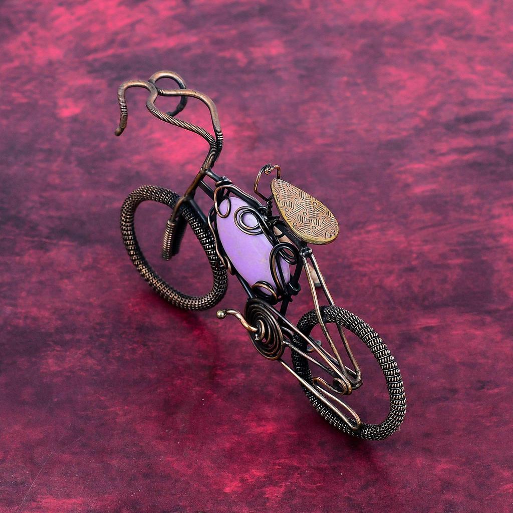 Phosphosiderite Gemstone Pendant Copper Wire Wrapped Jewelry Dainty Cycle Pendant