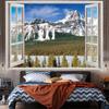 Window Decorative  Ins Style Large Tapestry Wall Hanging  Geometry Hippie Tapestry Home Room Decor Aesthetic Decoration