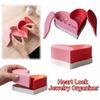 Removable Heart Lock Jewelry Organizer Double Colors Storage Box  Gift for Girlfriend
