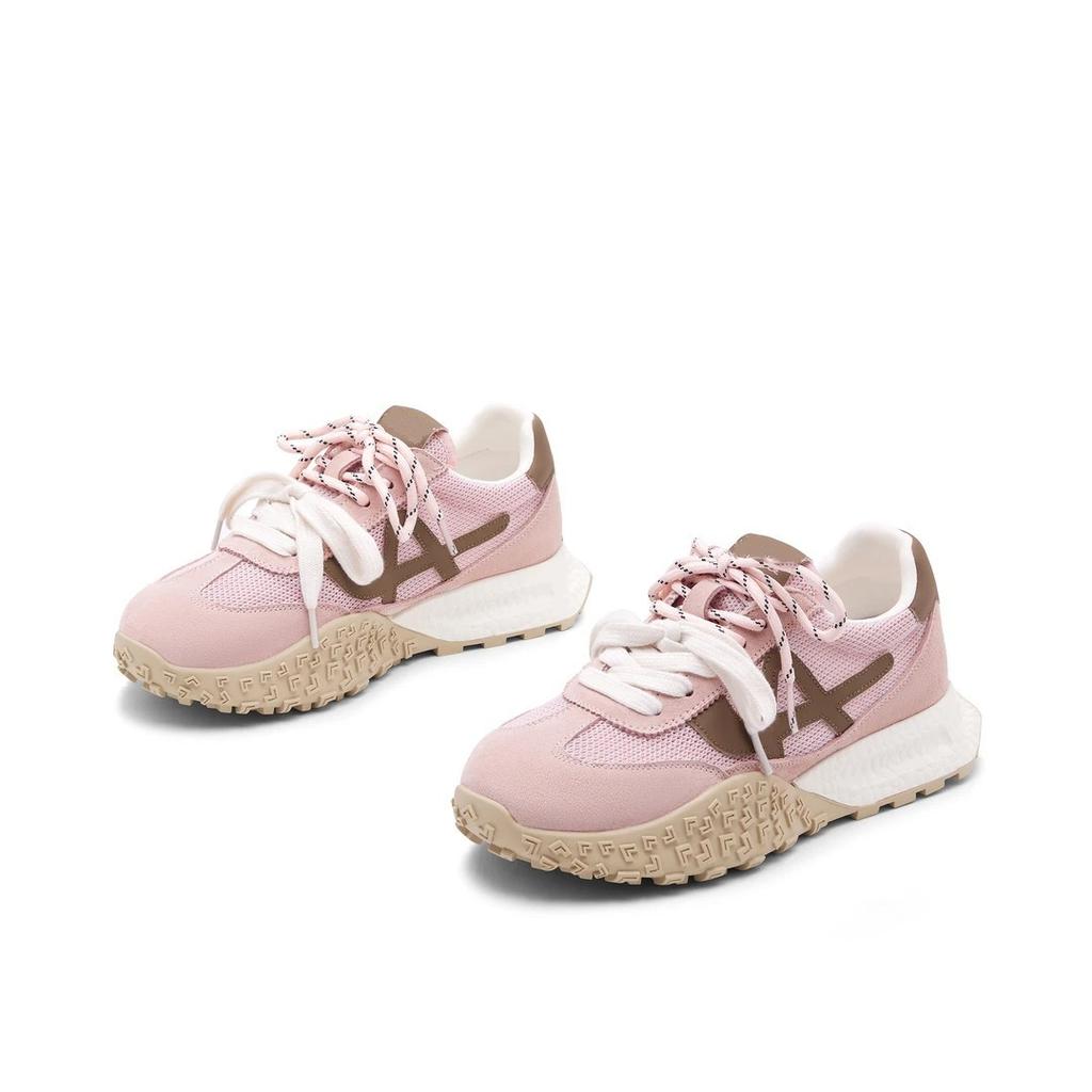 Универсальные кроссовки Dexun с толстой подошвой и контрастным цветом, женские, 2025, удобные и легкие, сетчатые, дышащие, для спорта и отдыха, кроссовки Forrest Gump