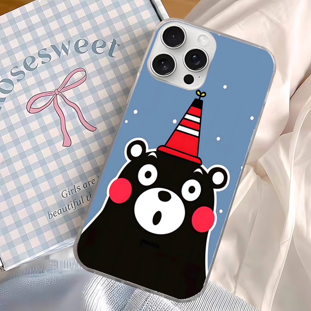 Kumamon Phone Case For IPhone 11 12 13 14 15 16 17 Plus Pro Max Satin Glossy Colorful
