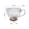 400ml European Retro Glass Cup Sun Flower Embossed Breakfast Milk Cup Anti-scald Handle Tea Coffee Cup Milkshake Juice Cup For Party