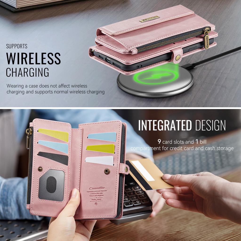 For iPhone 11 Pro Case CASEME C39 RFID Blocking Zipper Wallet Stand Leather Cover with Strap