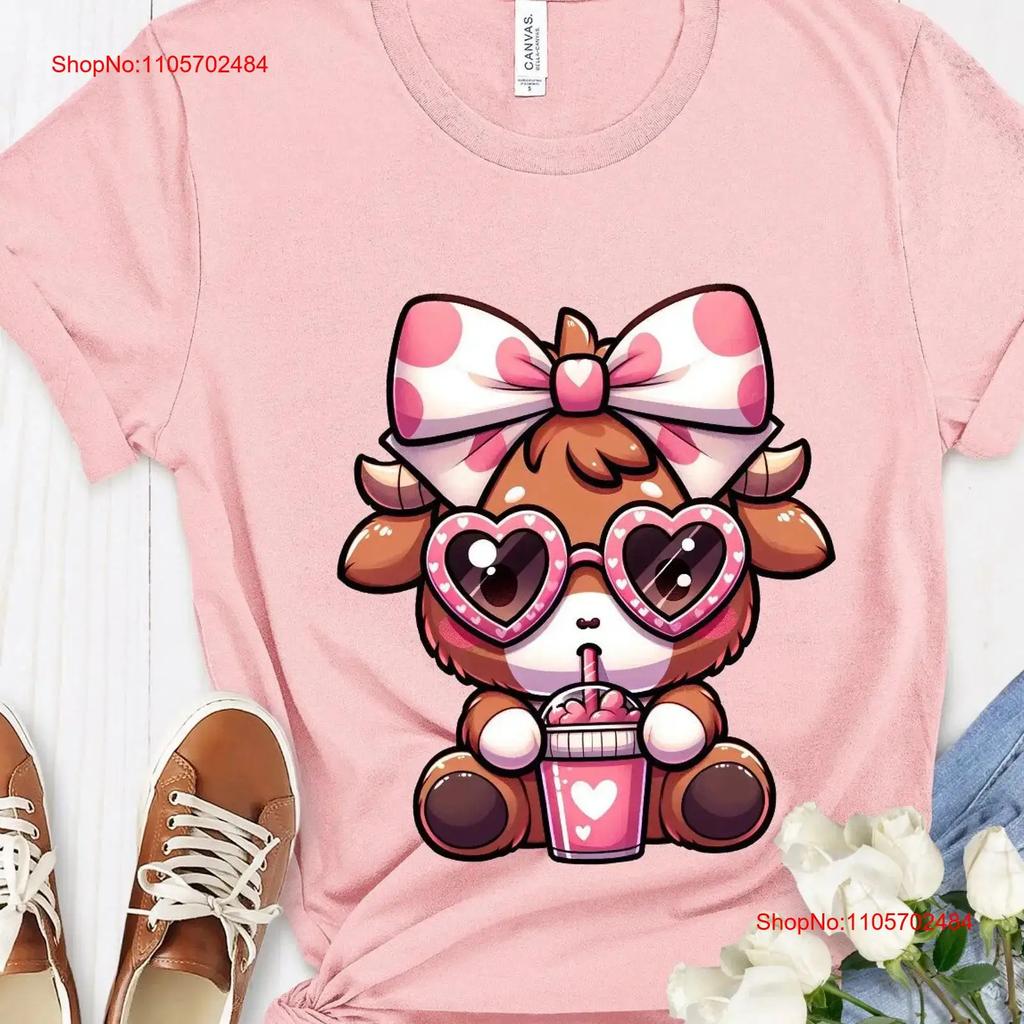Cute Cow T Shirt Heart Sunglasses Tumbler Fashionable Casual Wear Unique Animal Top Trendy Summer Idea vintage Washed Stretched