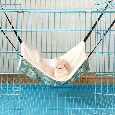 Регулируемый флисовый гамак-кровать для кошек для хомяков и шиншилл - Утолщенный подвесной гамак для клетки для питомцев