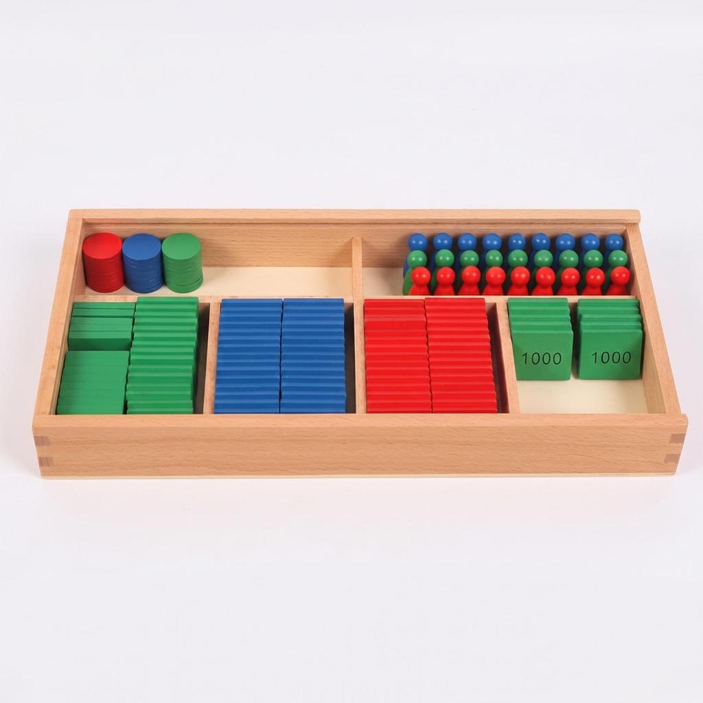 Place Value Blocks Tactile Math Toy with Tray Colorful for Homeschool, Classroom