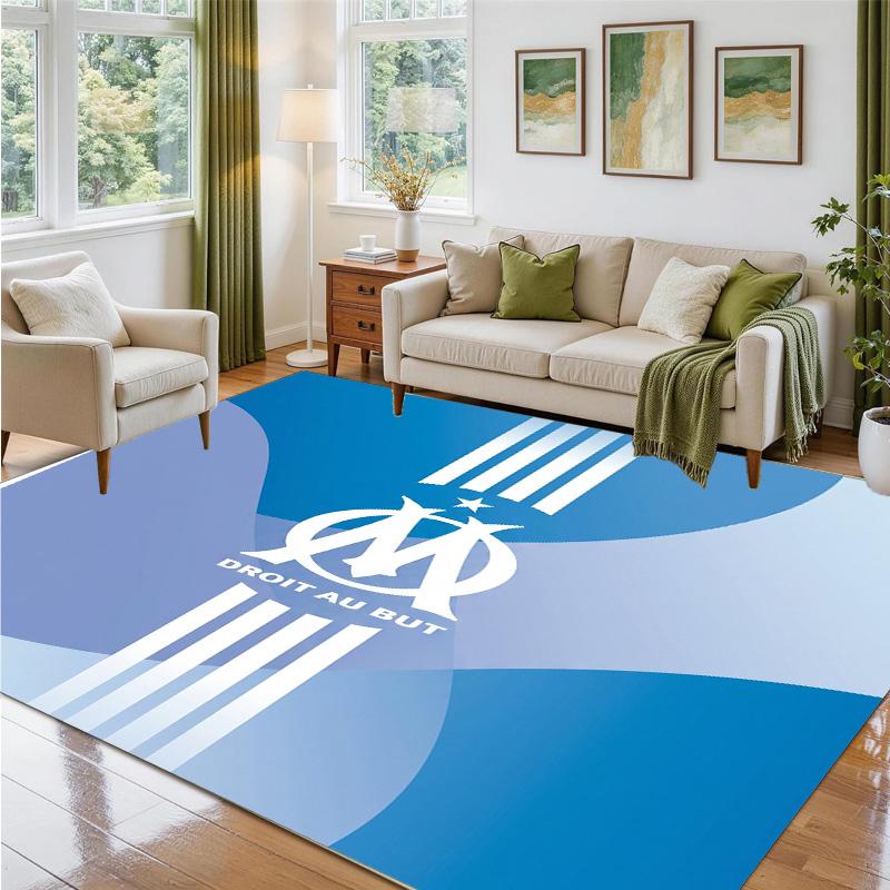 Olympique Lyonnais FC Design Crystal Velvet Rug Soft Decorative Mat for Bedroom Entrance