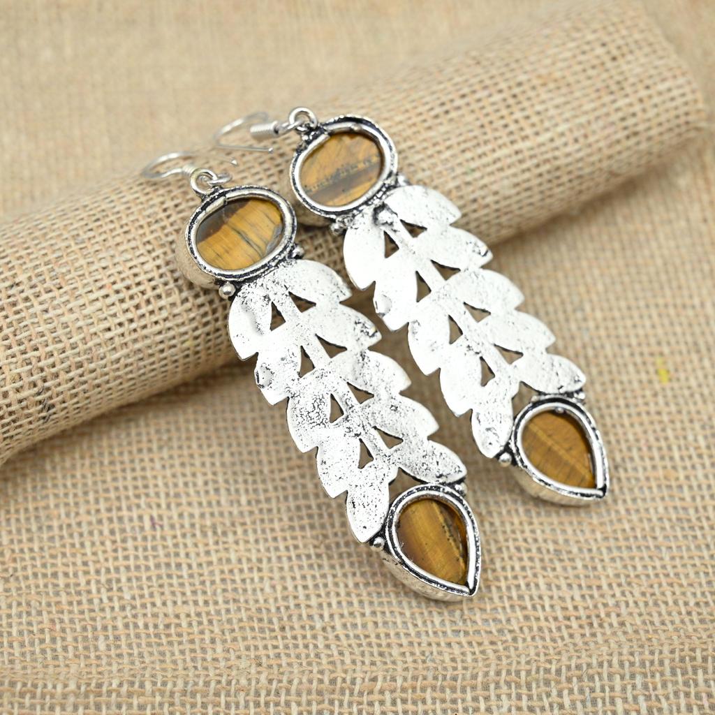 Драгоценный камень "Тигровый глаз" из стерлингового серебра 925 пробы, дизайнерские ювелирные серьги ручной работы, подарок для нее