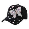 Elegant Crystal Baseball Hat for Women Breathable Sun Protective Hat with Butterfly Design for Vacation Spring Headwear