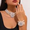 European-American Retro Layered Pearl Necklace: French Beaded Choker for Women